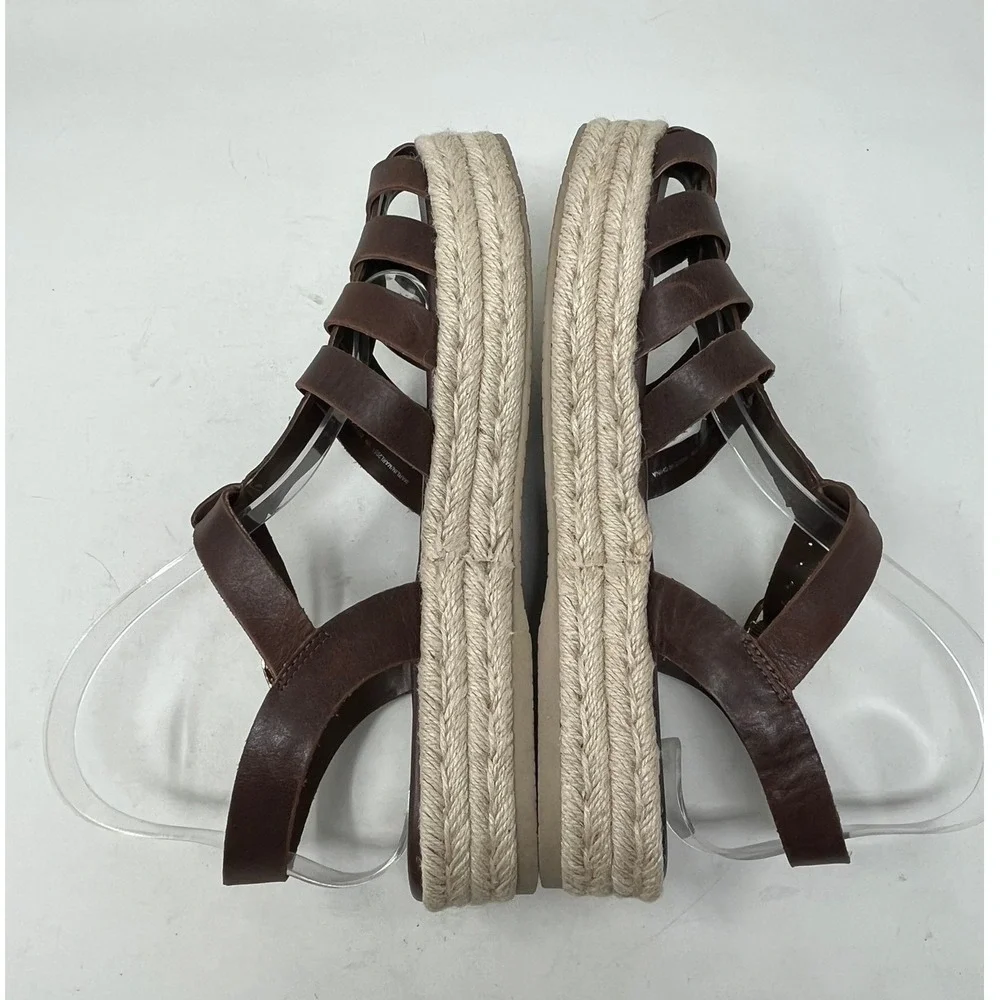 STEVE MADDEN Marlin Womens 10 Fisherman Sandals Brown Leather Espadrille